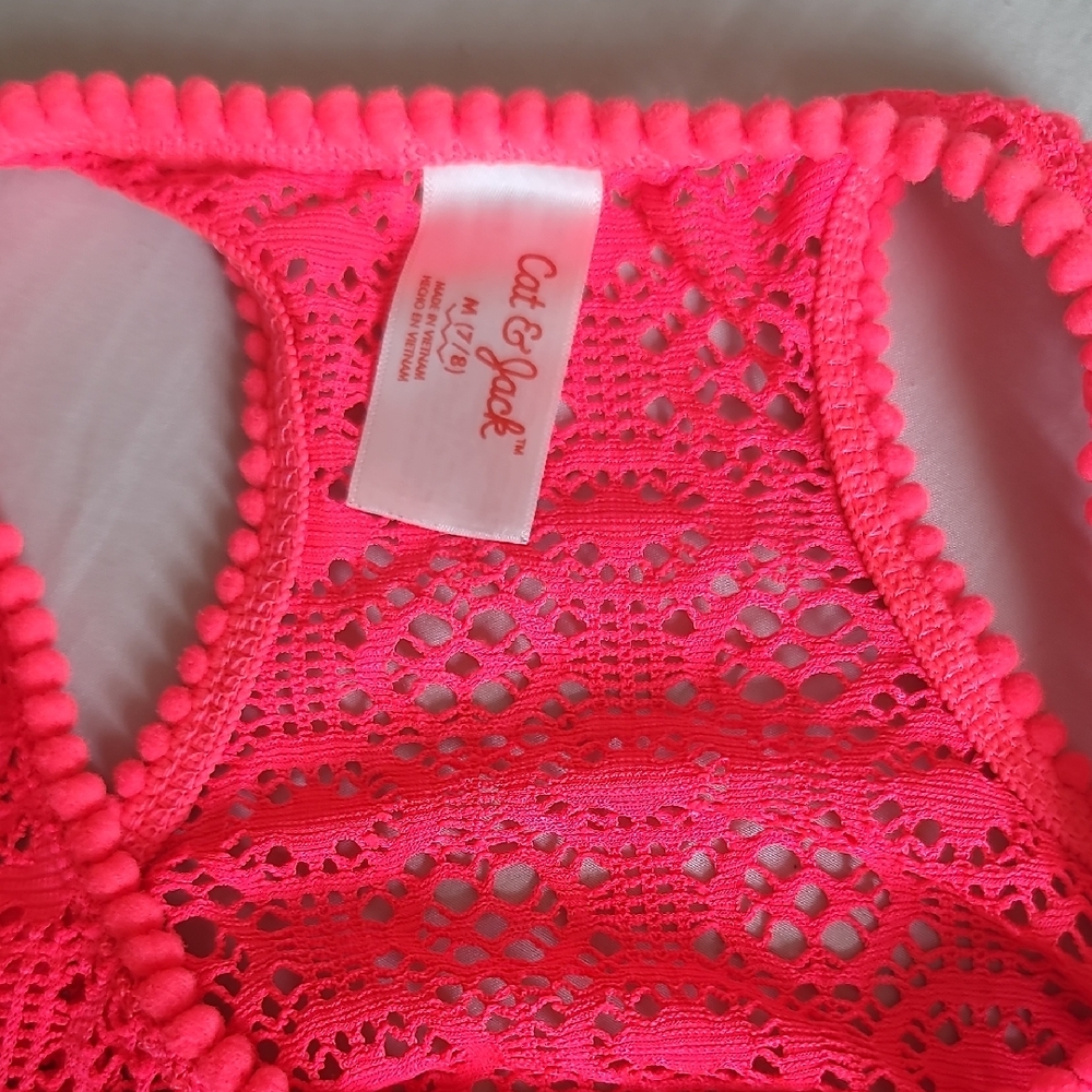 Cat & Jack Neon Pink Lace Bodysuit